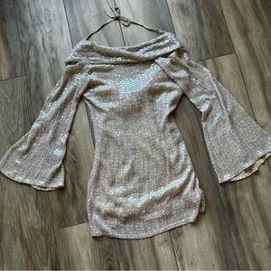 Vintage Marciano Sequin Bell Sleeve Dress